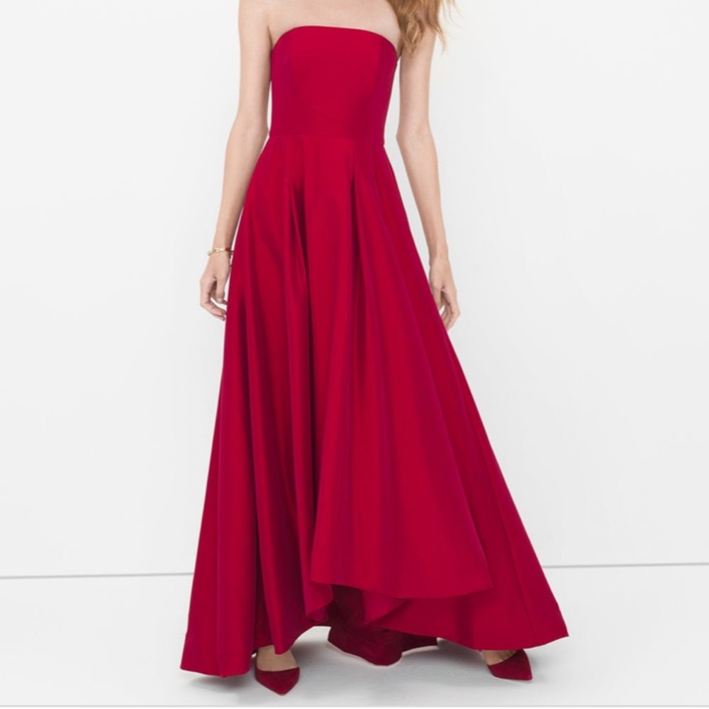 Strapless High-low Evening Gown